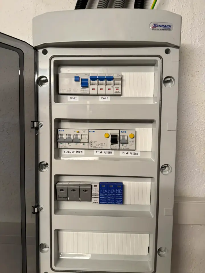 Zusätzlicher Elektroverteiler für Photovoltaik, Wärmepumpe und spätere Erweiterungen